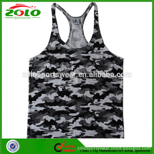Popular Professional Sublimation Printing Camo Men's Gym Singlet